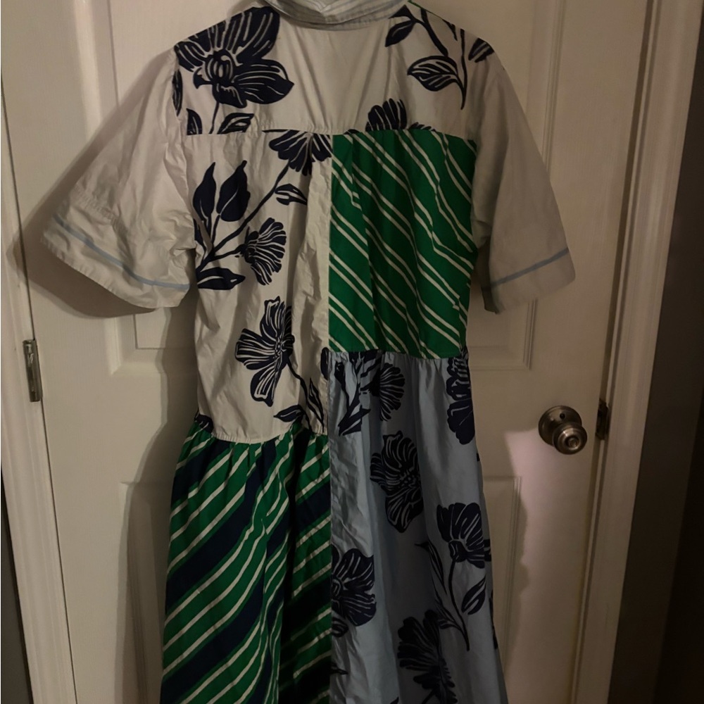 Anthropologie Maeve button up collared dress mixed patterns size M - Picture 4 of 5